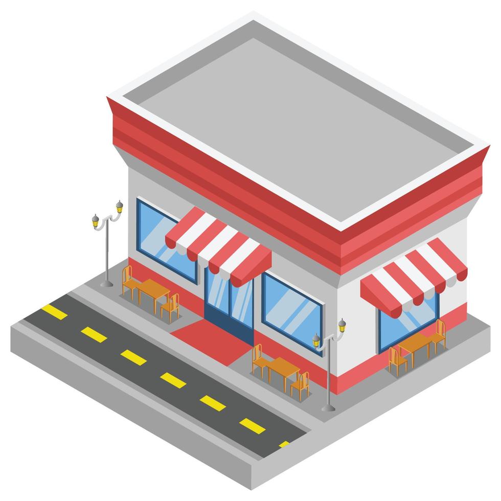 Restaurant - Isometric 3D illustration. vector