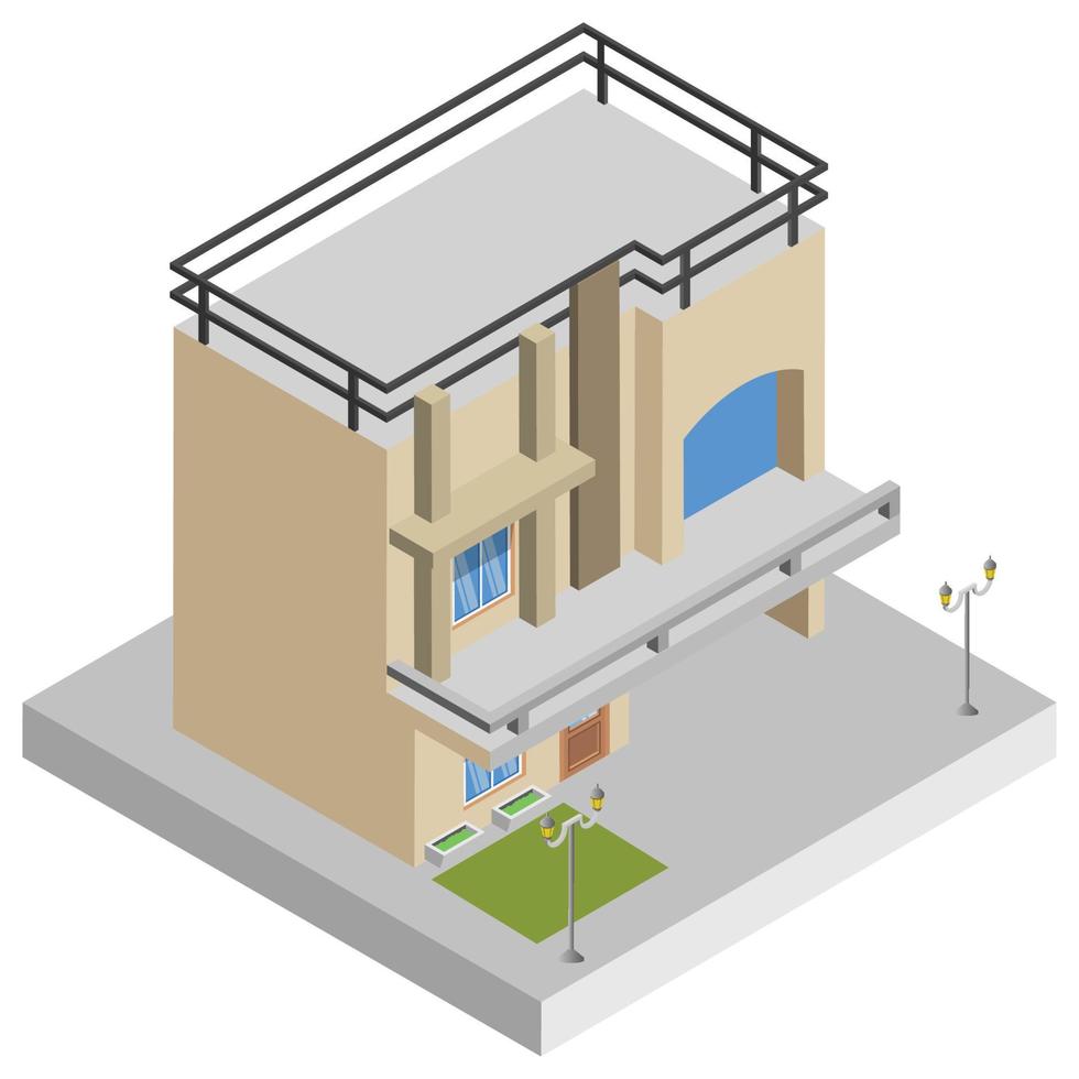 Luxury hotel- Isometric 3D illustration. vector