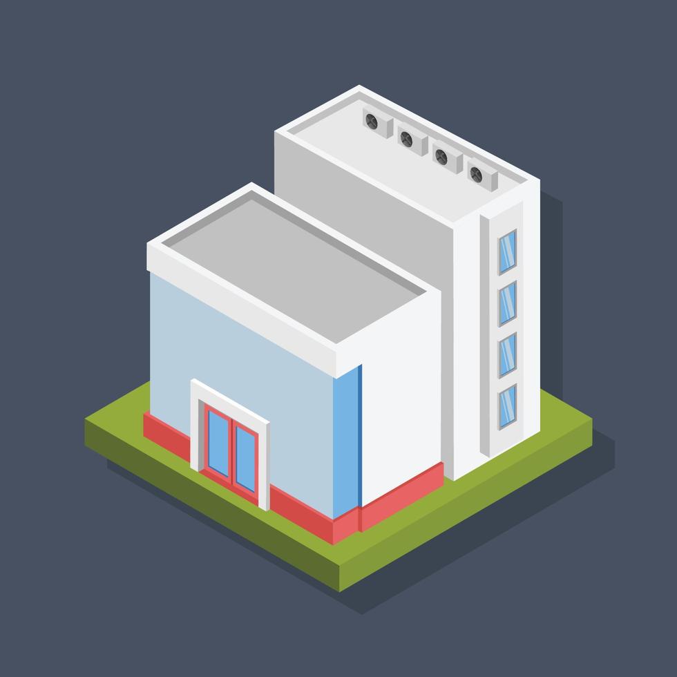Business center - Isometric 3D illustration. vector