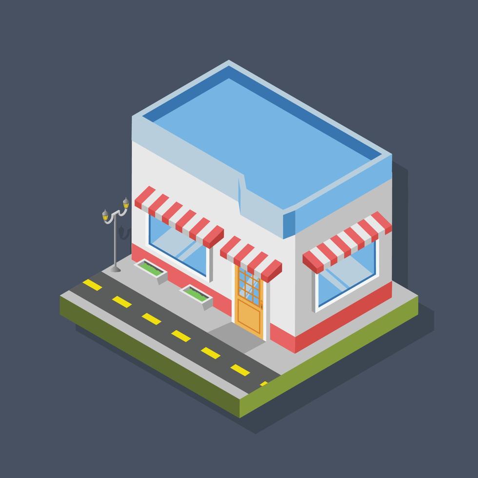 Mobile shop - Isometric 3D illustration. vector