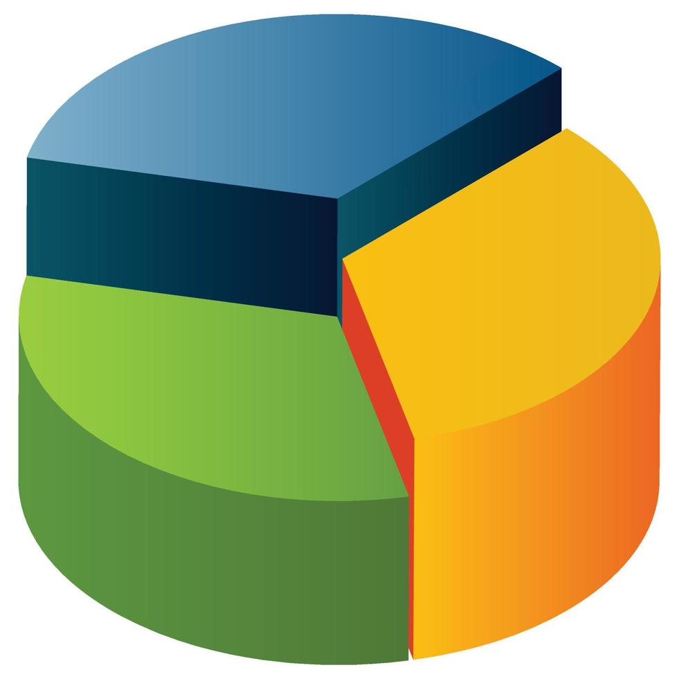 Pie chart - Isometric 3d illustration. vector