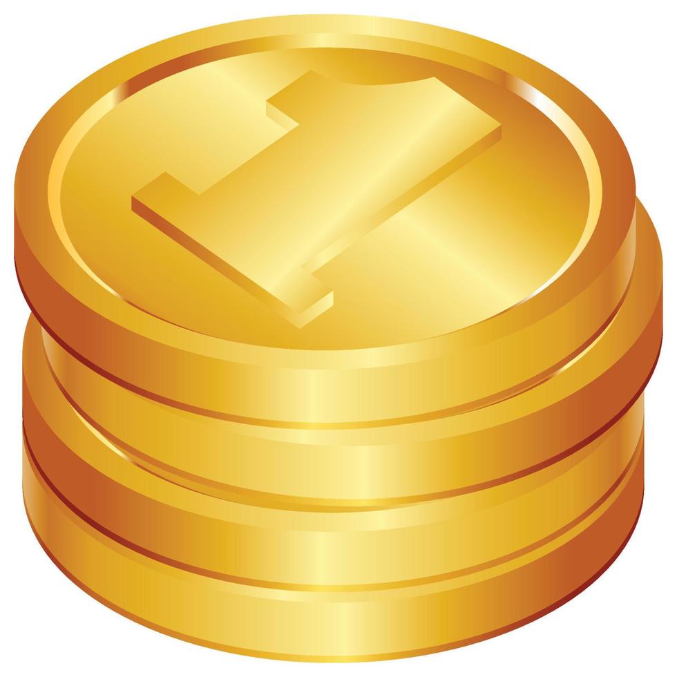 Coins - Isometric 3d illustration. vector