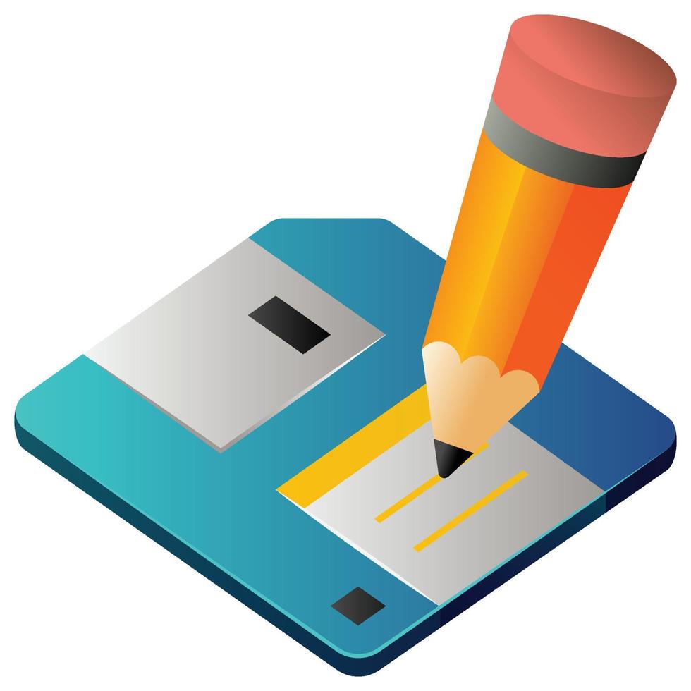 Floppy disk - Isometric 3d illustration. vector