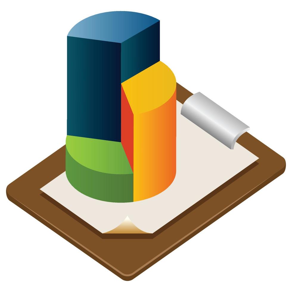 Pie chart - Isometric 3d illustration. vector