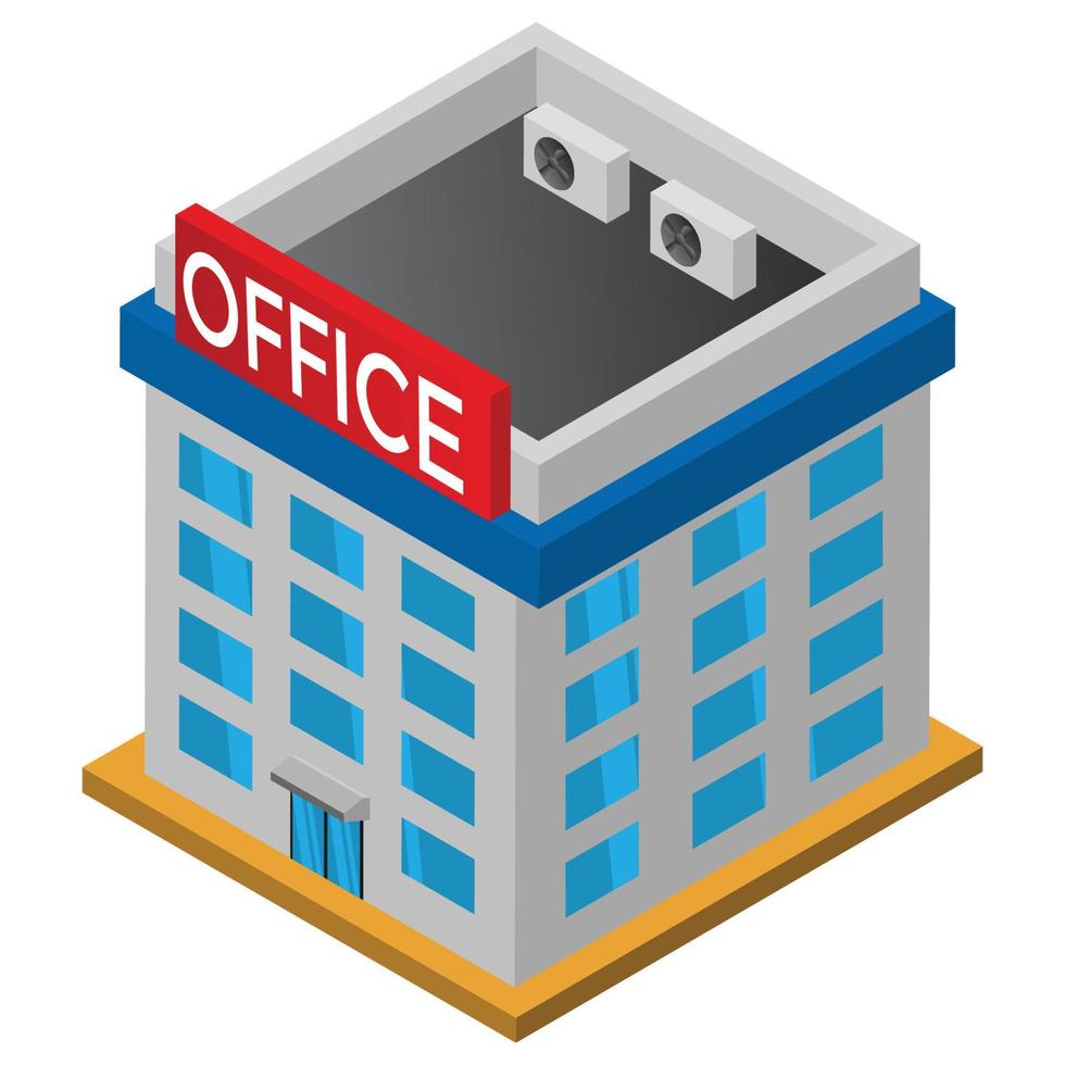 Office building - Isometric 3d illustration. vector