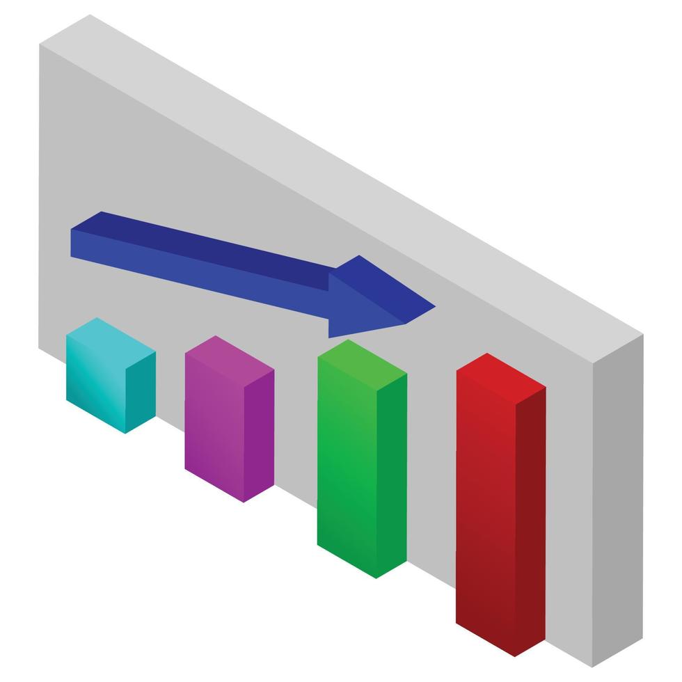 Growth graph - Isometric 3d illustration. vector