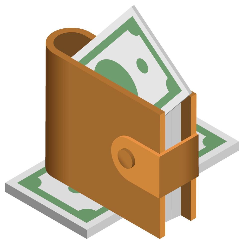 Wallet - Isometric 3d illustration. vector