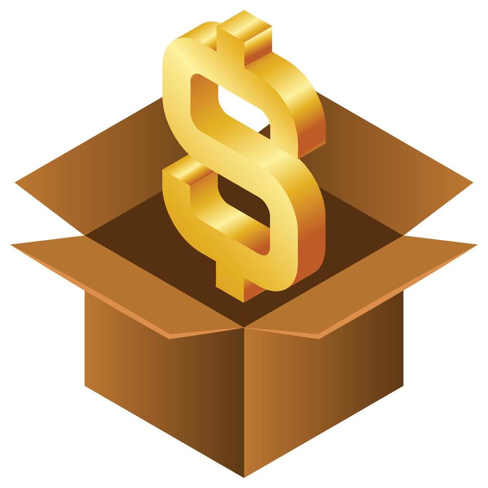 Saving - Isometric 3d illustration. vector