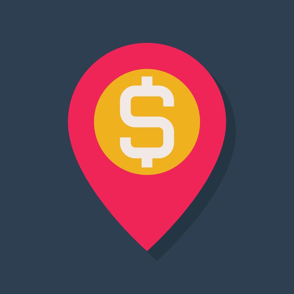 Location - Flat color icon. vector