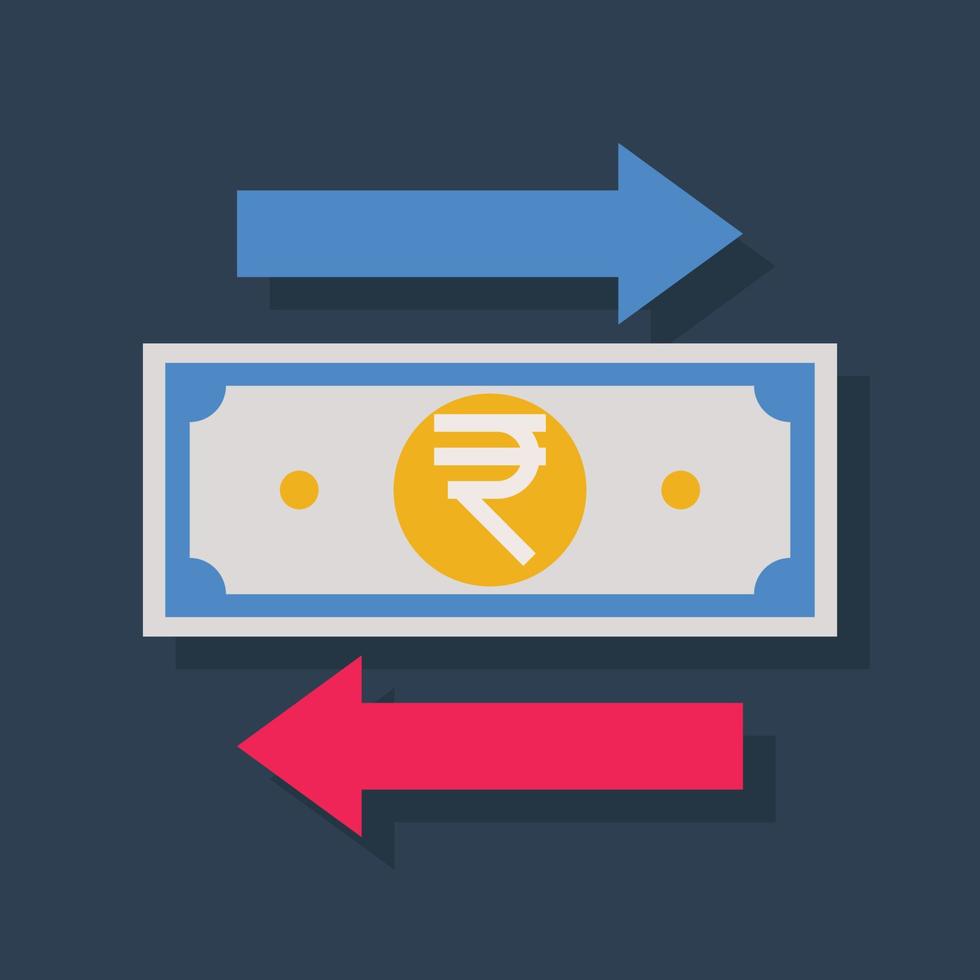 Money transfer - Flat color icon. vector