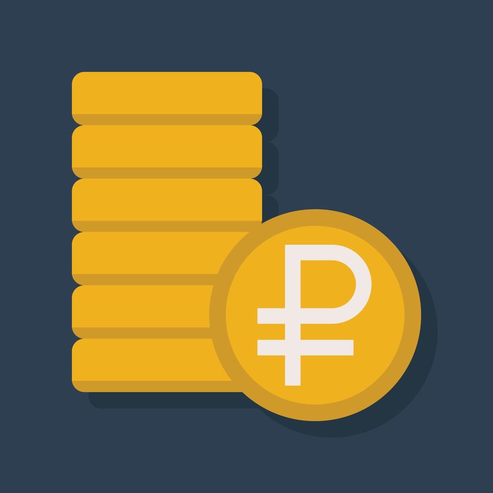 Ruble coins - Flat color icons. vector