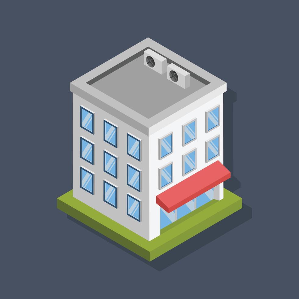 edificio de apartamentos - ilustración 3d isométrica. vector