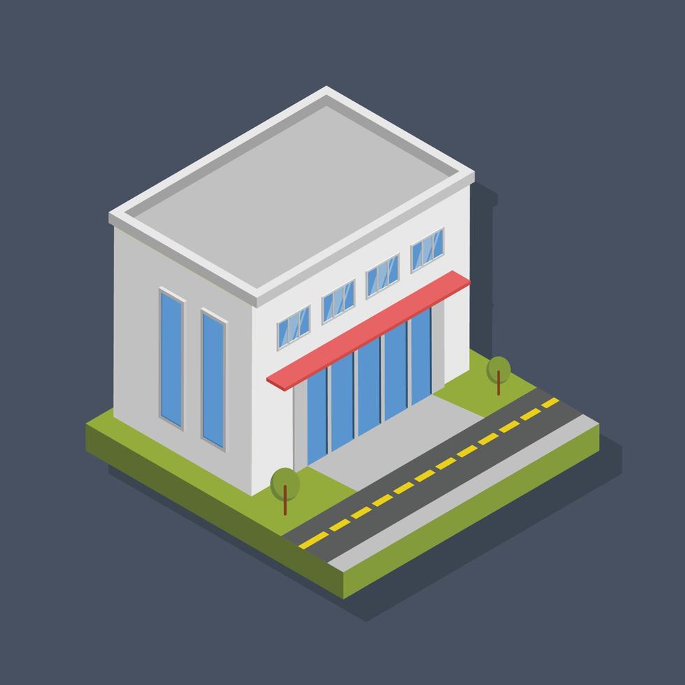 Residential building - Isometric 3D illustration. vector
