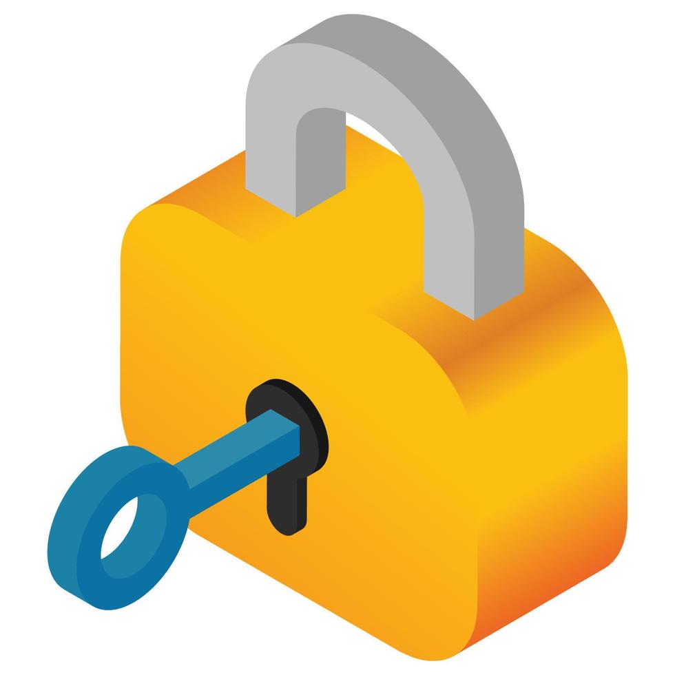 Lock - Isometric 3d illustration. vector