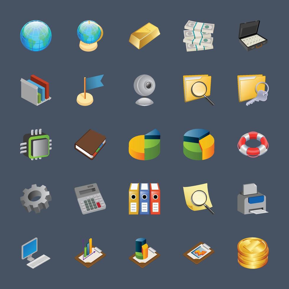 Isometric 3d icons for business. vector