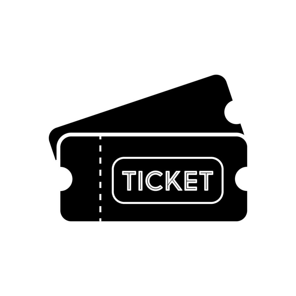 Ticket icon outline flat design on white background vector illustration