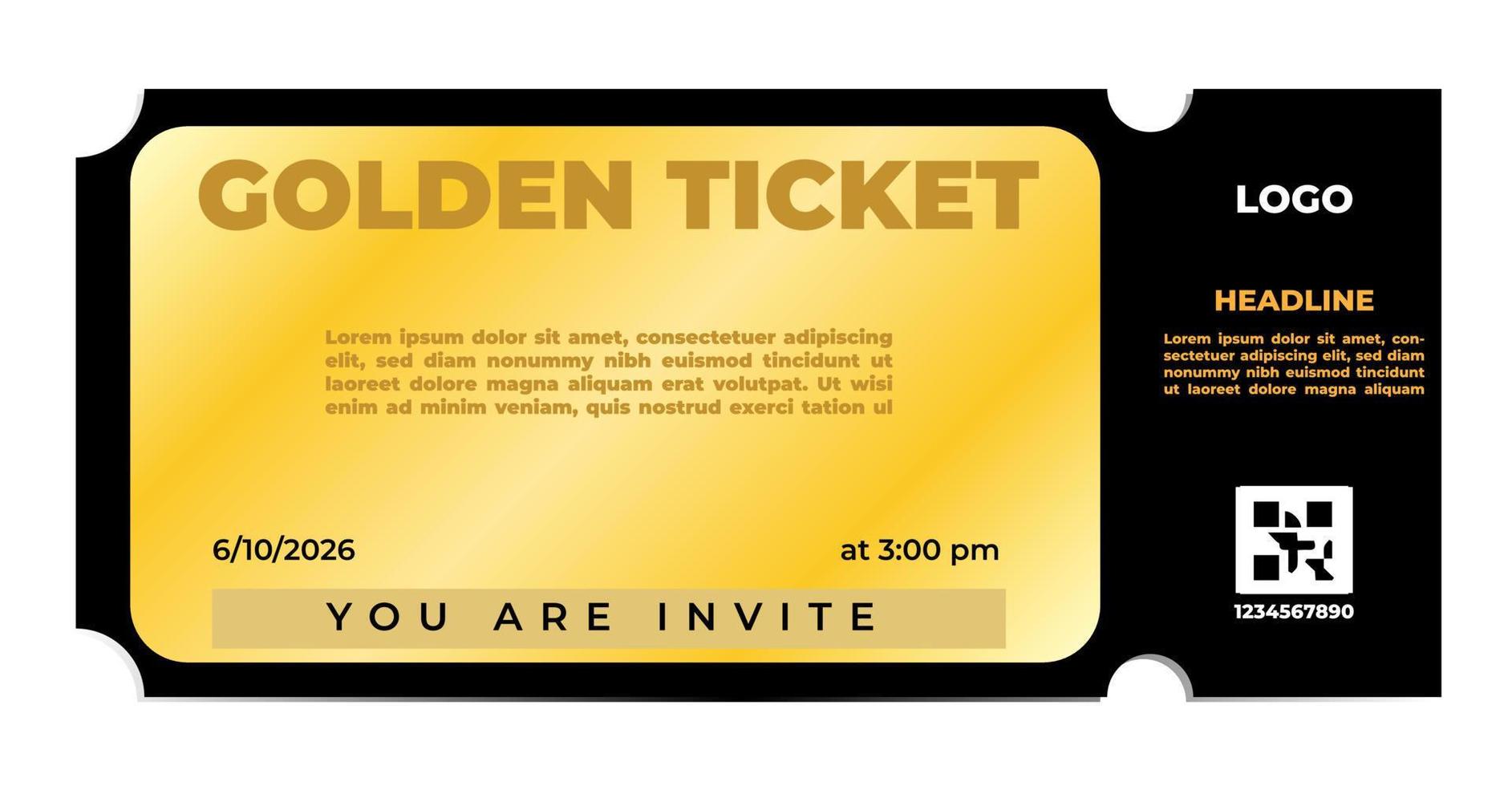 Gold Ticket Template