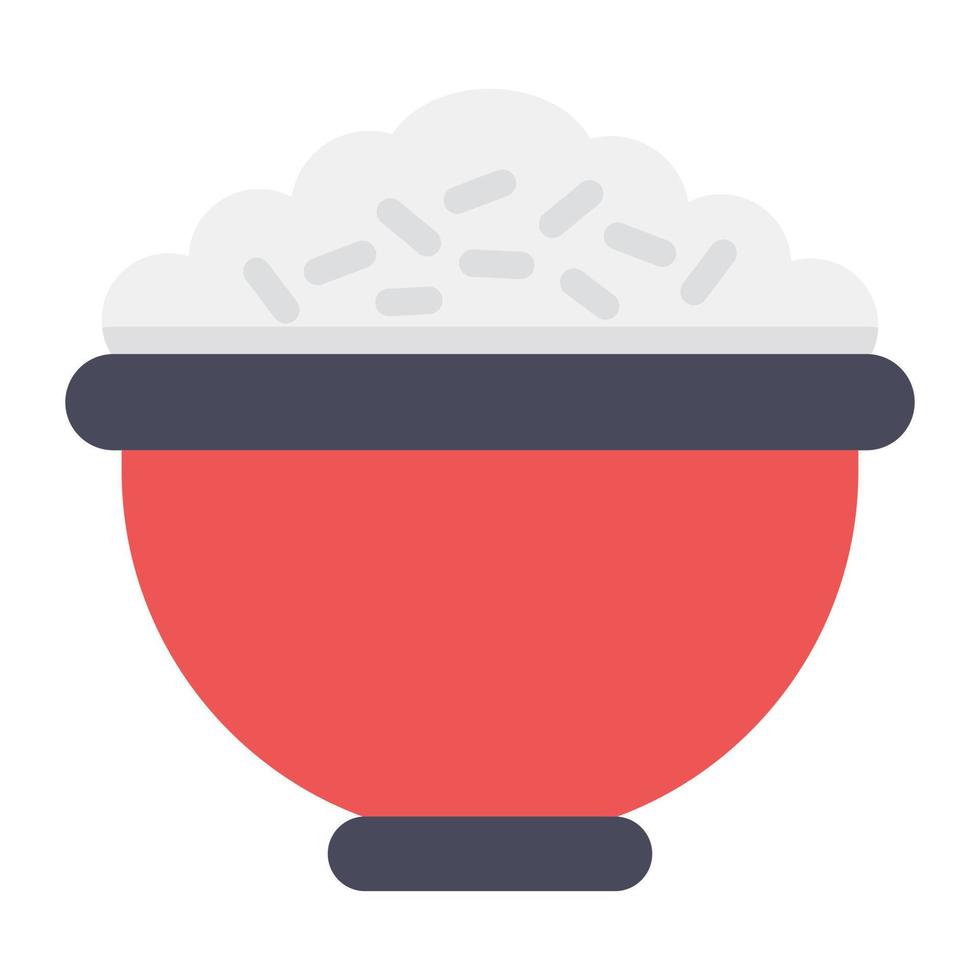 Rice bowl, icon design of boiled rice vector