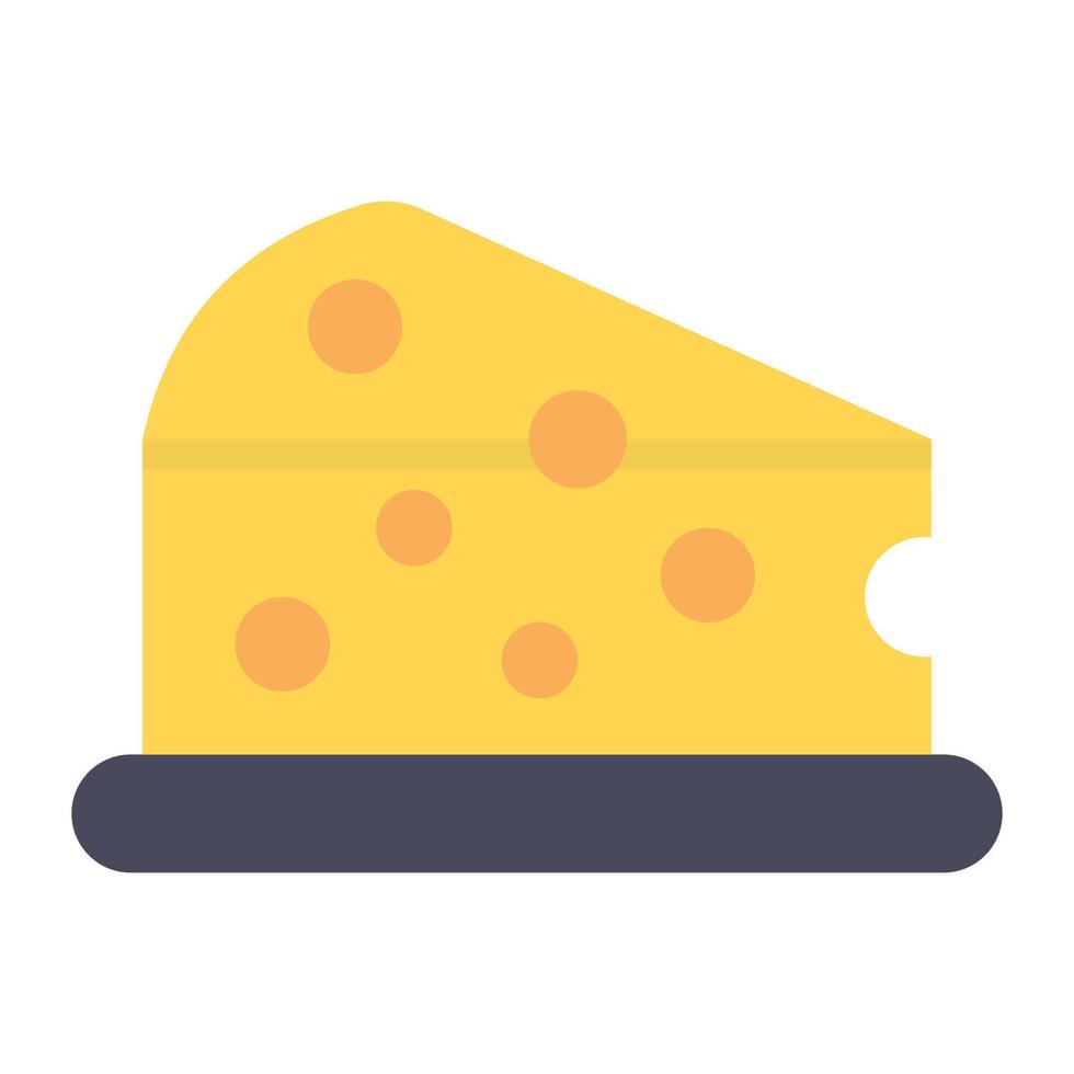 A fat food vector, cheese slice in flat style vector