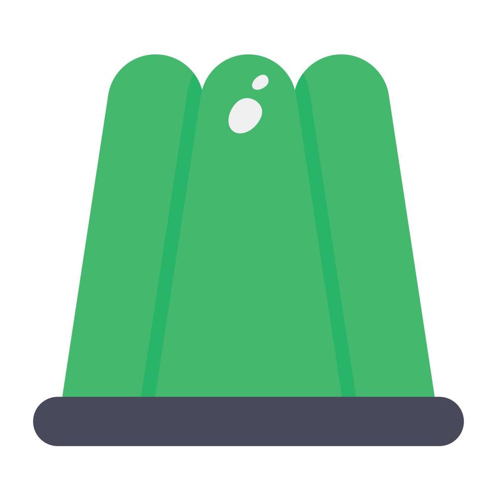 Sweet gelatin dessert, flat icon of jelly vector