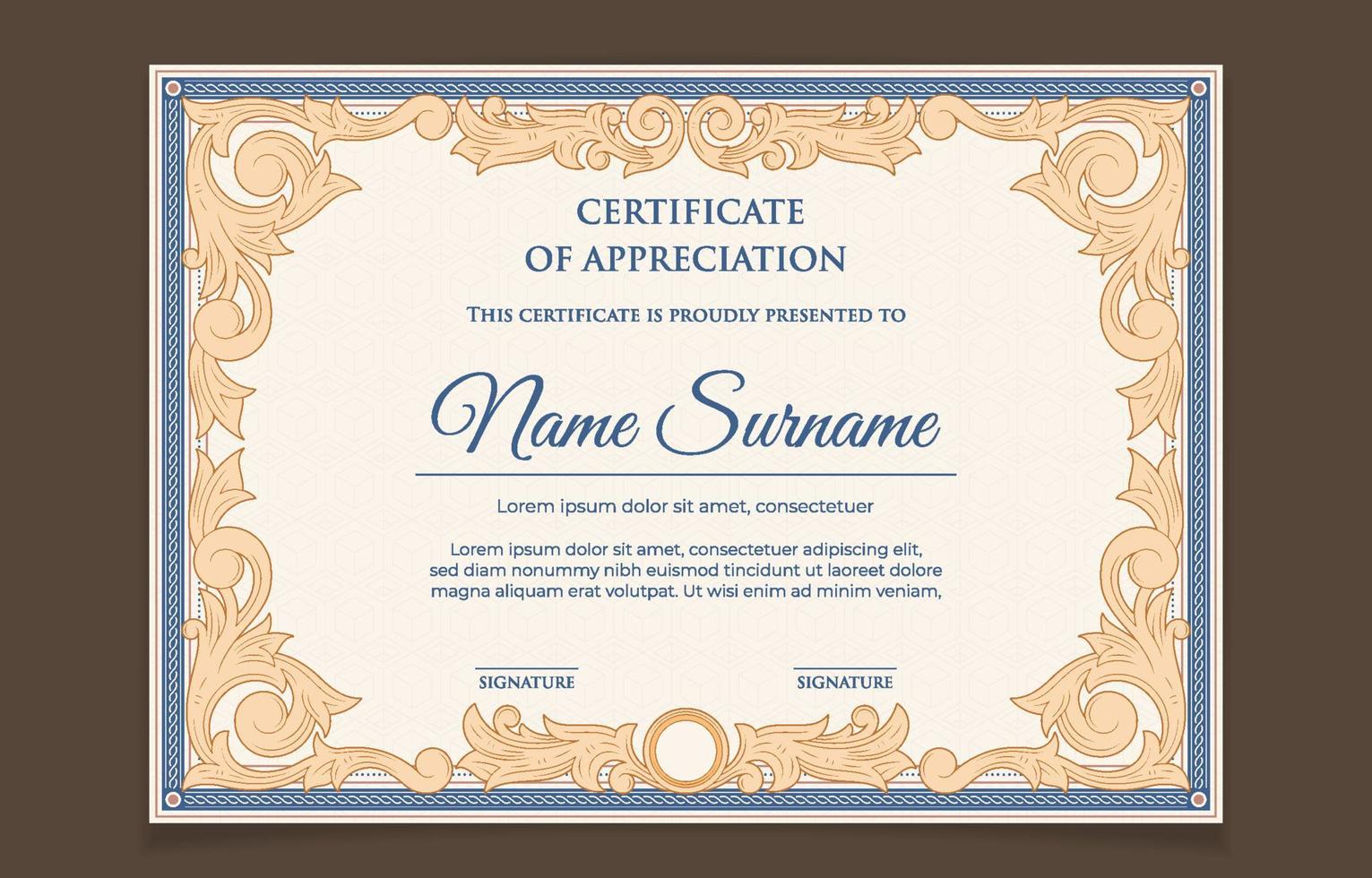 Victorian Classic Certificate Template vector