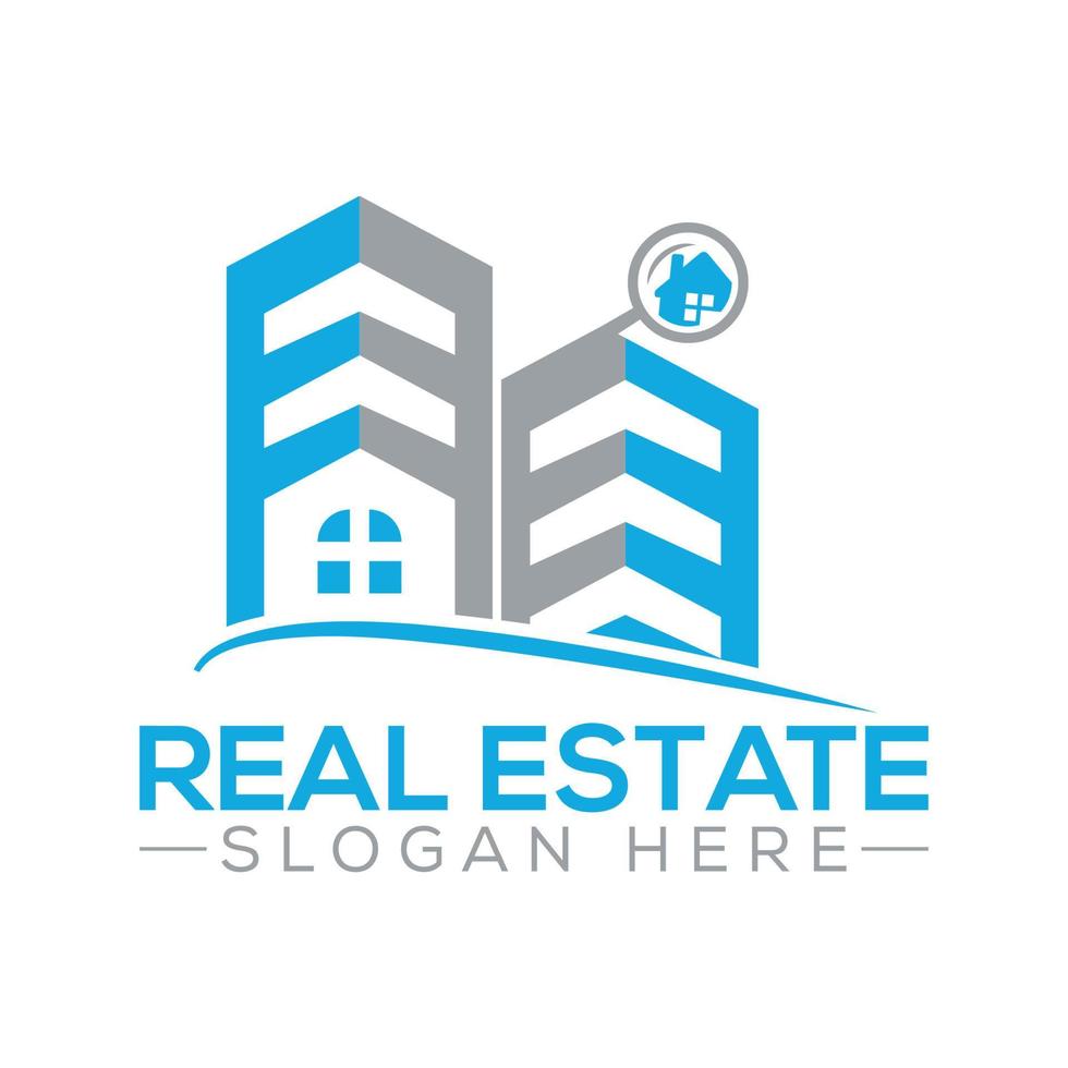 logotipo inmobiliario único con formato vectorial. vector