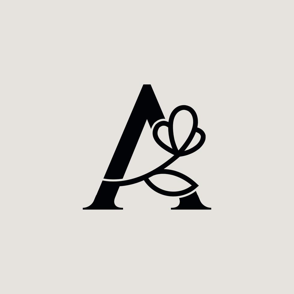 beautiful fashion beauty logo letter A vector