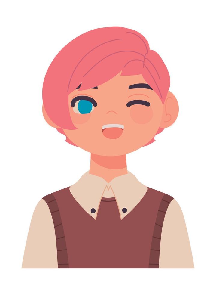 boy winked an eye vector