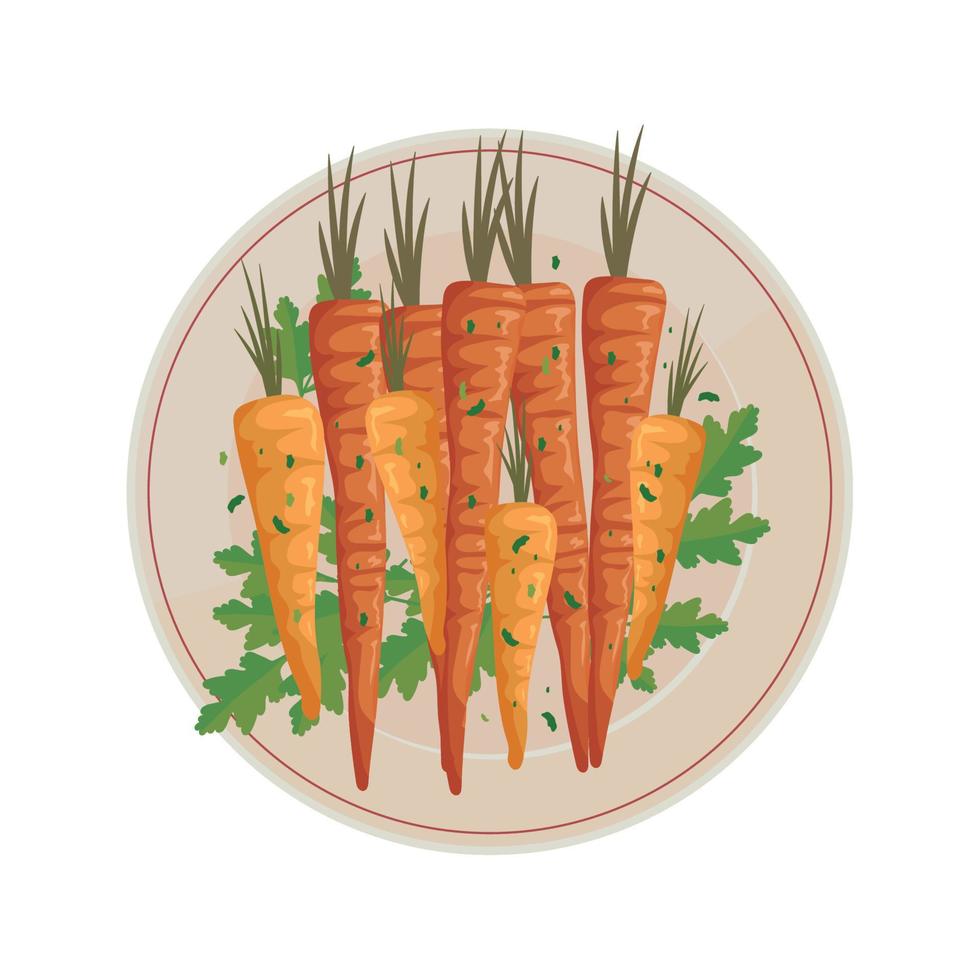 fresh cooked carrots vector