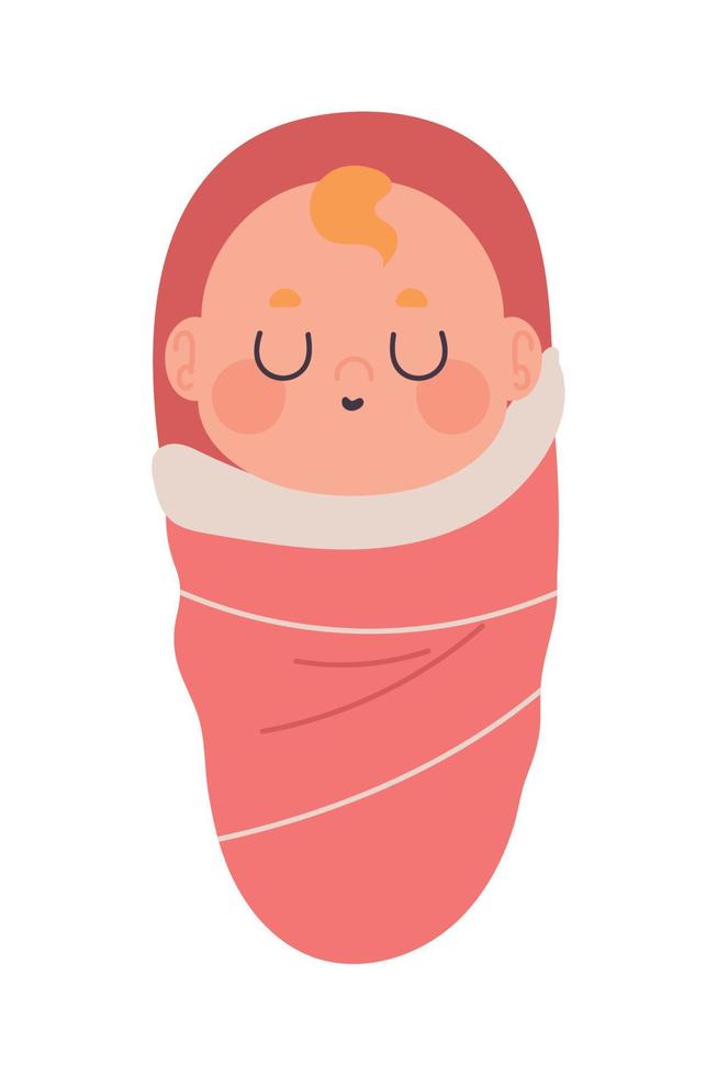 baby girl in blanket vector