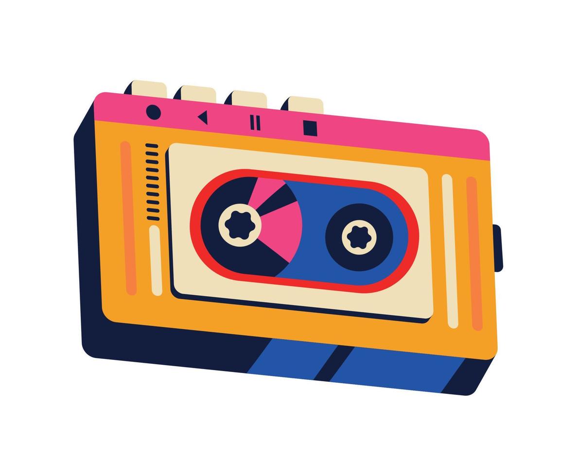 portable music player 90s pop art vector