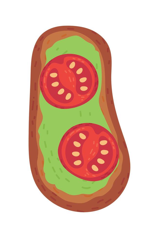 toast with tomatoes vector