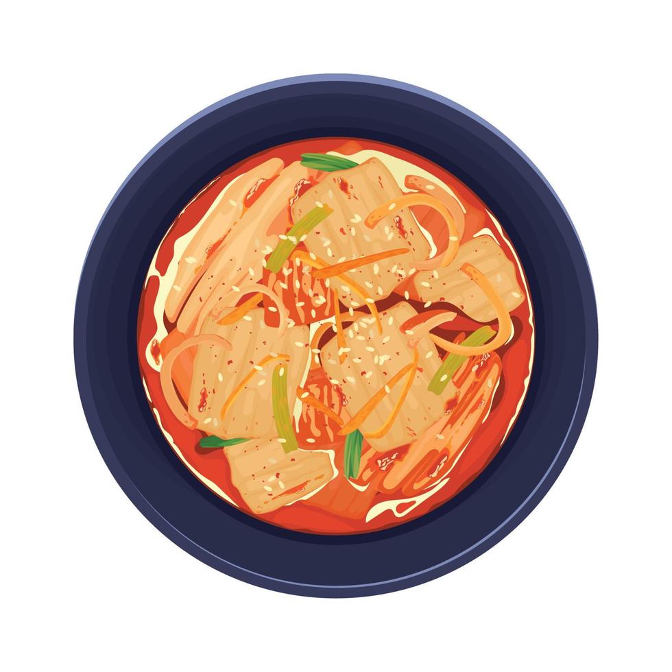 sopa comida coreana vector