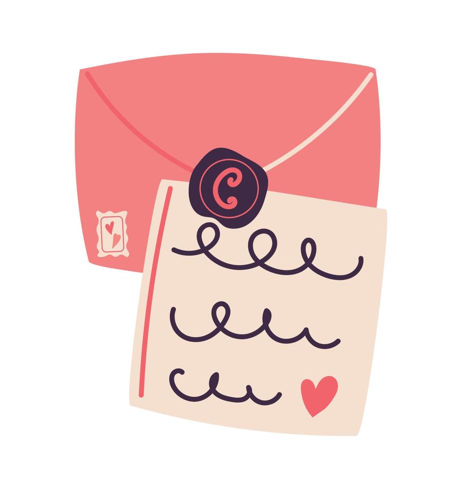 love letter and envelope vector