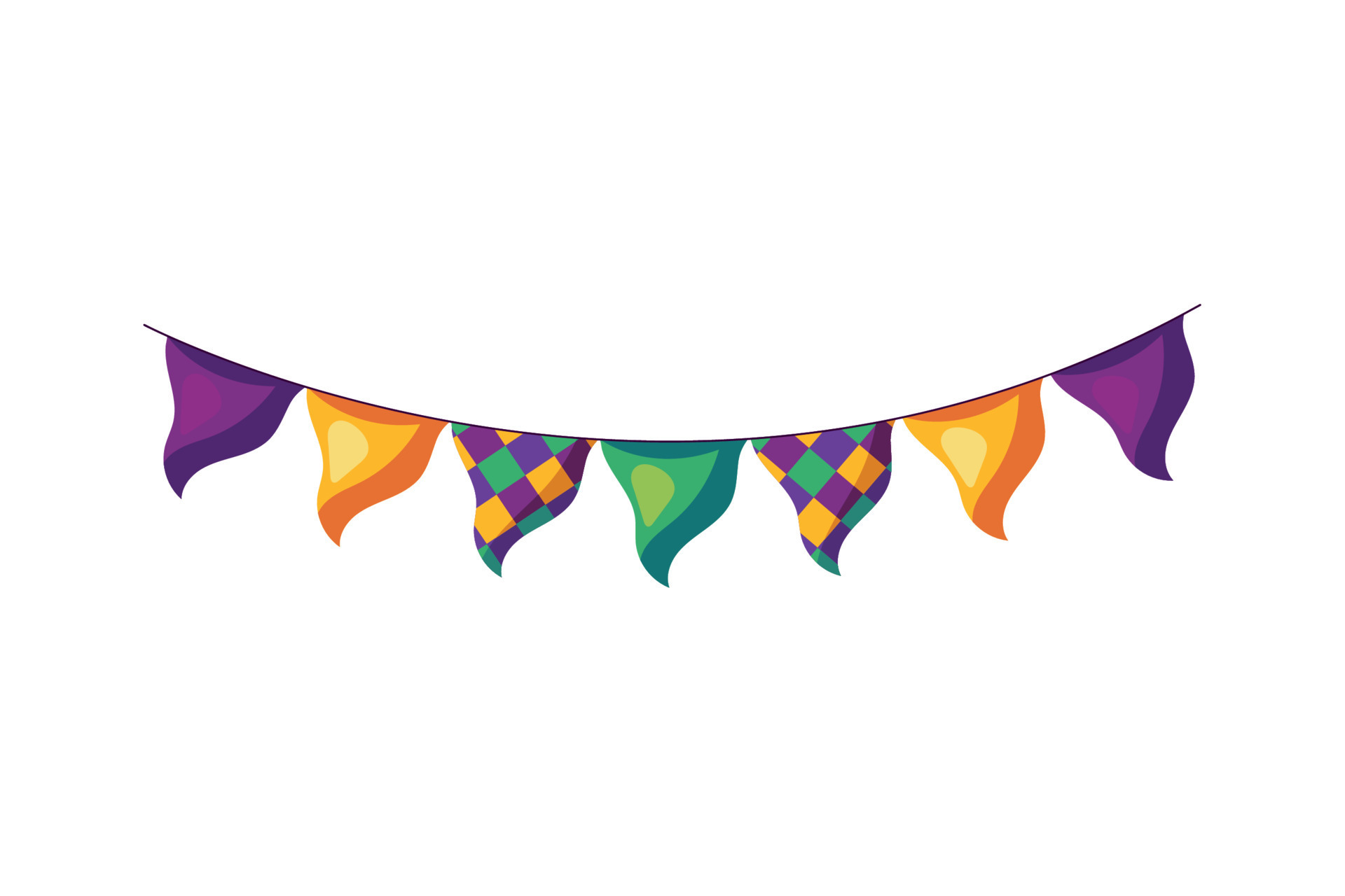 plastic mardi gras garland