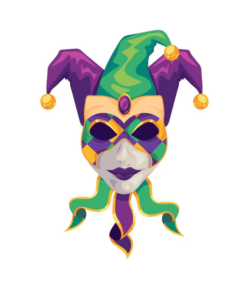 payaso bromista mardi gras vector