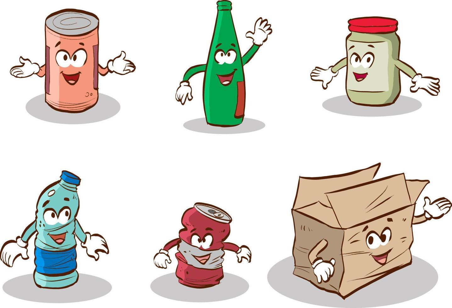 waste materials character cartoon vector