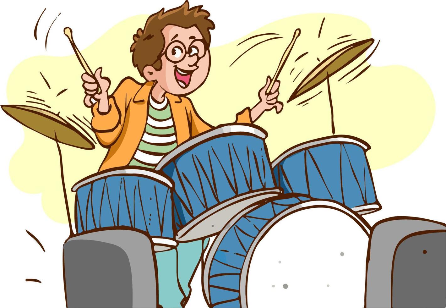 drummer boy cartoon vector illustration