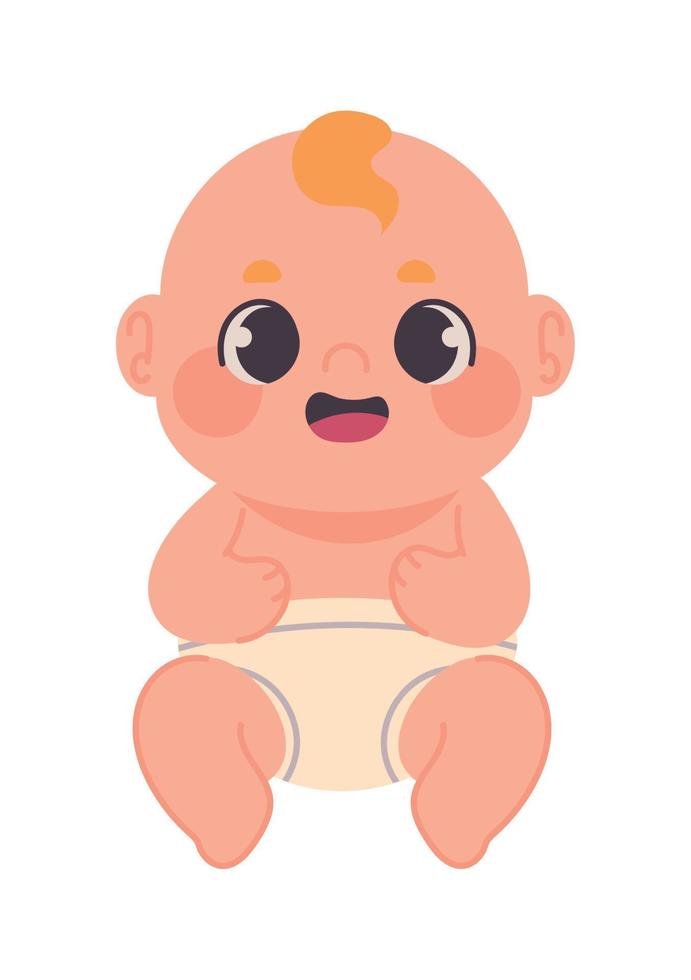 baby girl with diaper vector