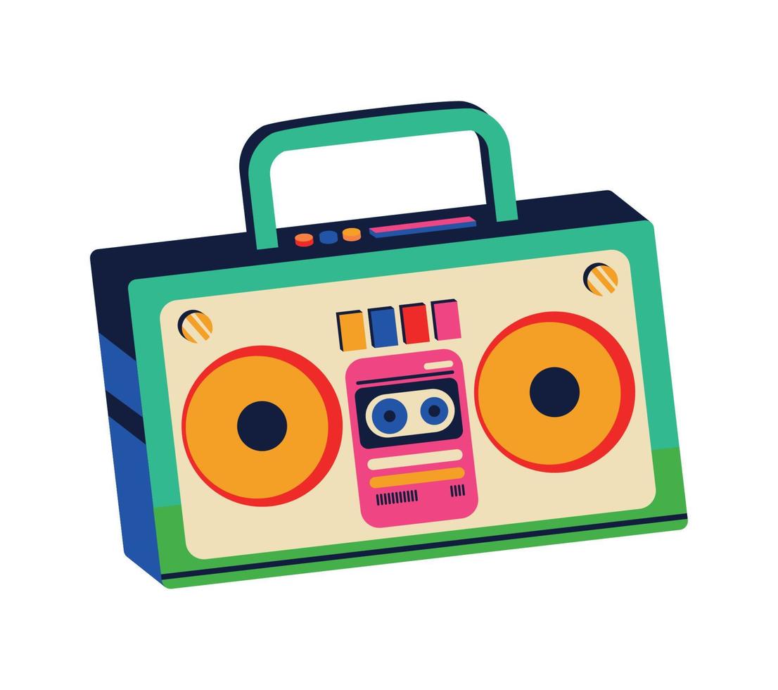 boombox radio pop art de los 90 vector