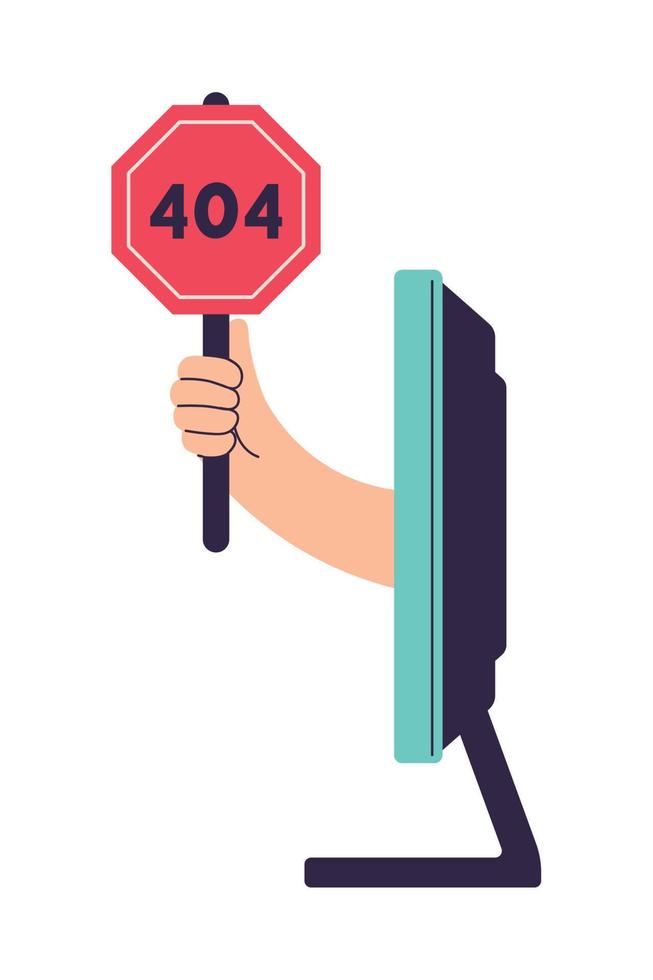 computer and 404 error vector