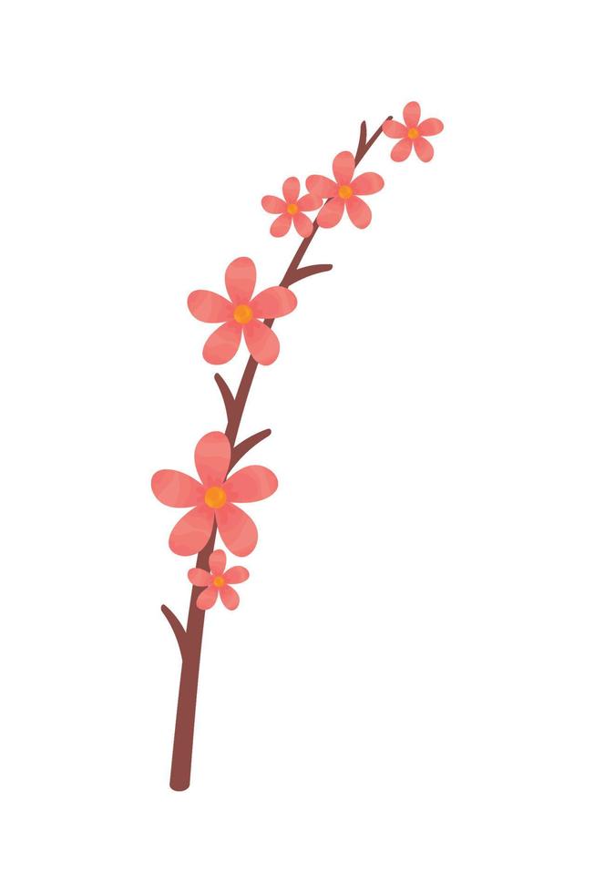 branch with flowers vector