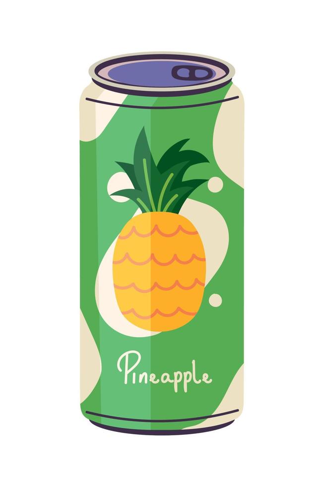 soda pineapple can vector