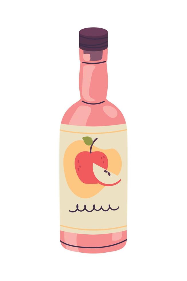 apple soda bottle beverage vector