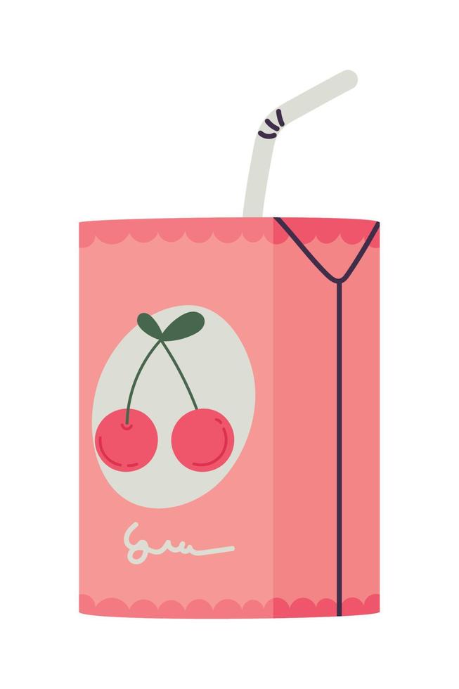cherry juice box vector