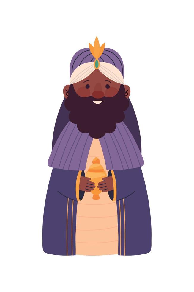 wise king balthazar with gift vector