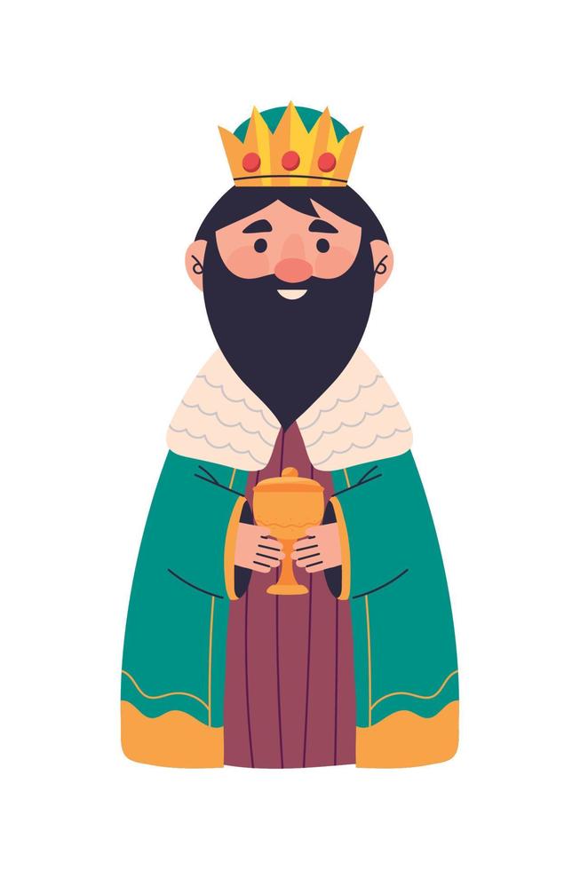 wise king gaspar with gift vector