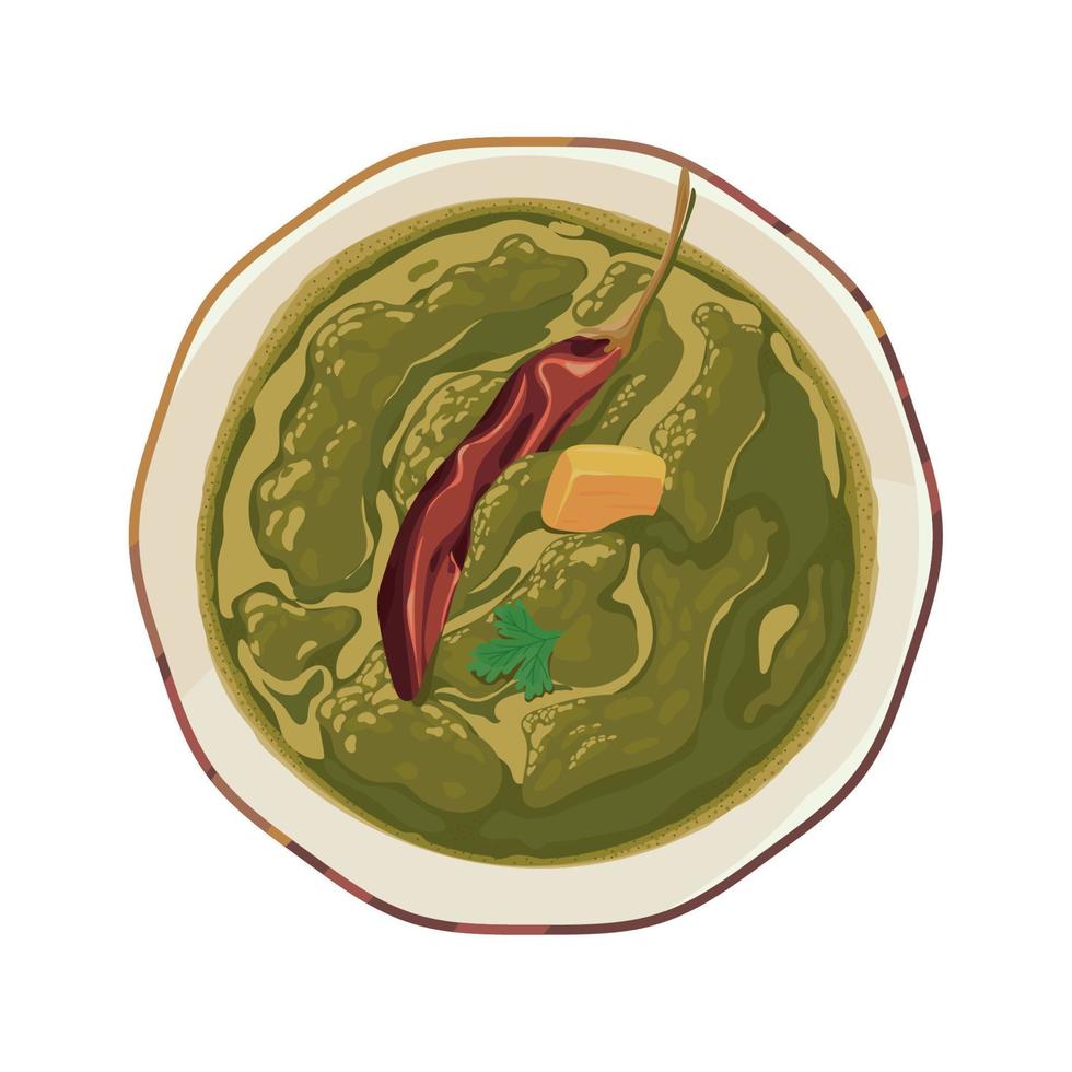 indian soup with chili pepper vector