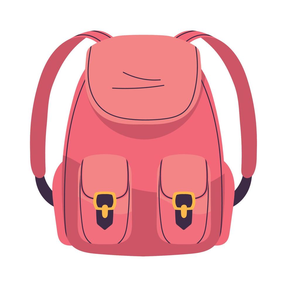 mochila escolar rosa vector