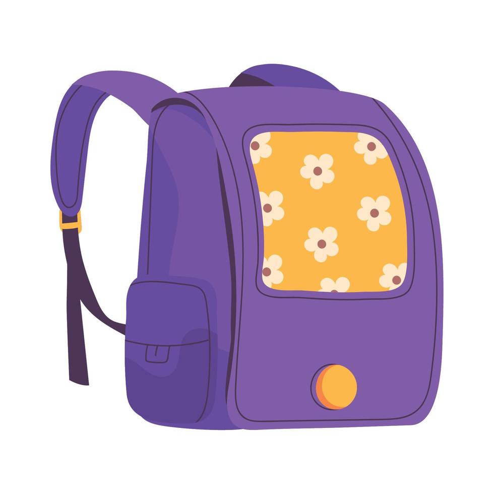 mochila escolar morada vector